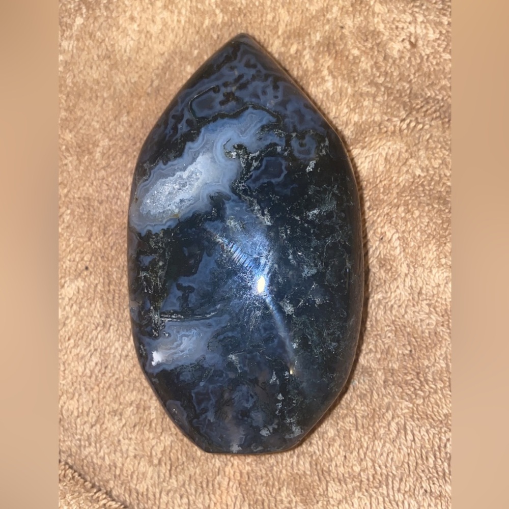 Blue moss agate teardrop